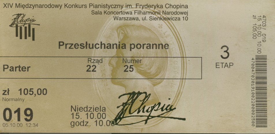 Bilet na XIV Konkurs