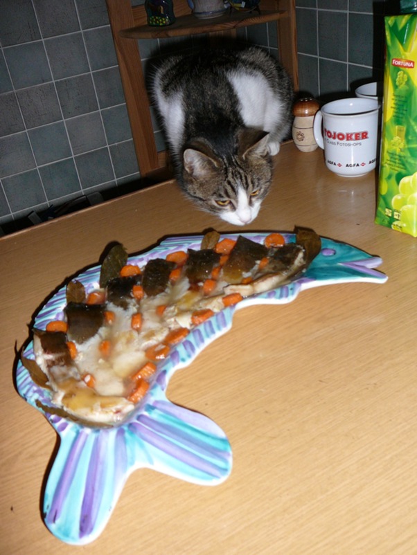 Metaksa wącha rybę